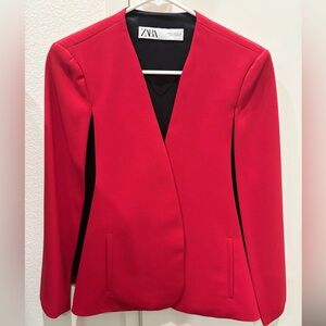 Zara Women's Vibrant Red Blazer